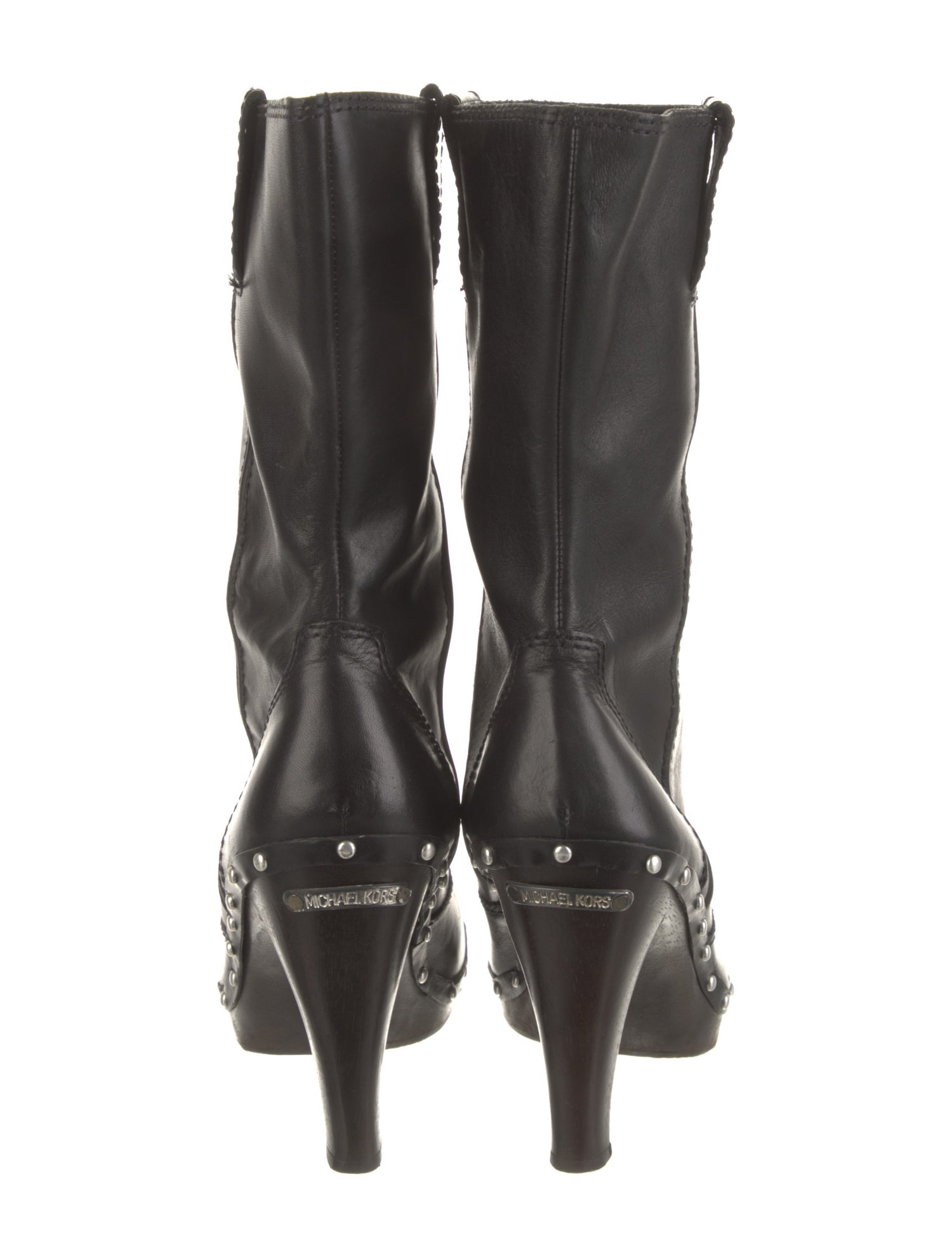 Michael Kors Leather Beaded Accents Boots